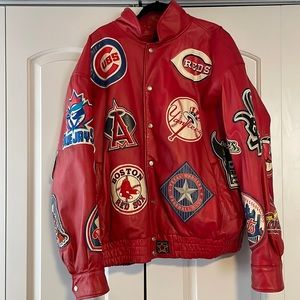 JH Design leather MLB jacket